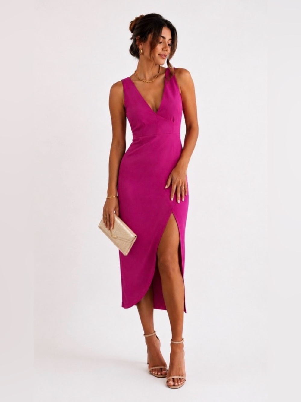 Abercrombie & Fitch Plunge V-Neck Midi Dress, Size XSP